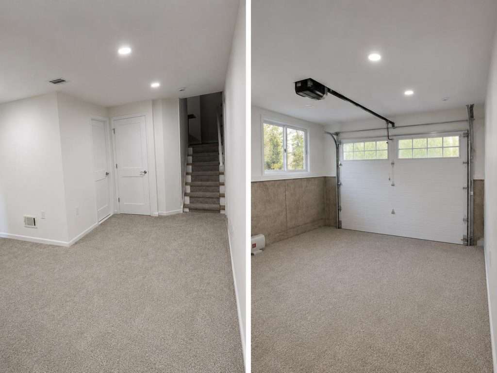 Finished basement and garage interior by Nuvista Designs General Contractors in Bergen County, NJ